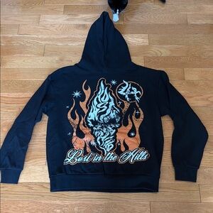 Black. Lost Hills Heavyweight Hoodie with Graphic Design